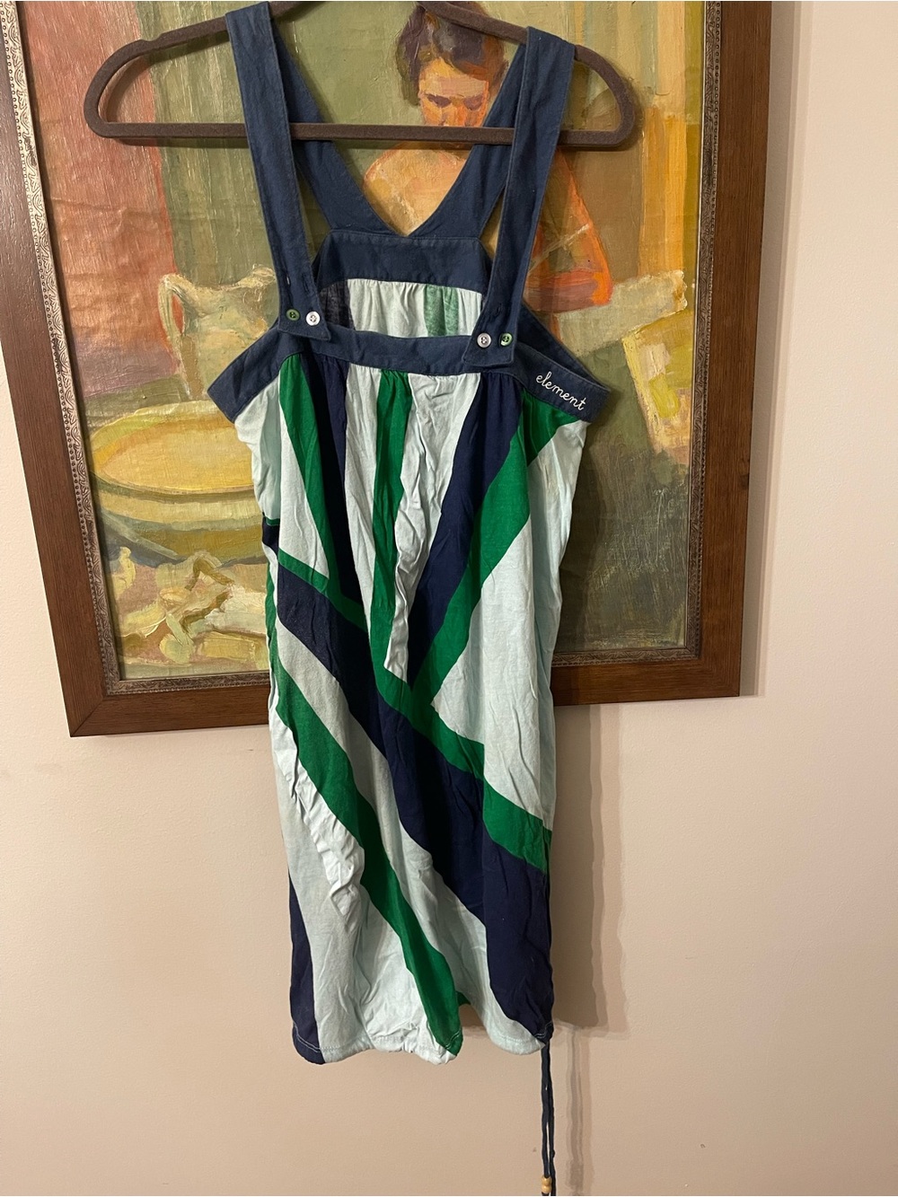 Element Striped Sundress in Navy, Green, and Light Blue